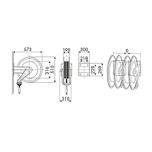 Открытая катушка со шлангом 15 м, 1" 50 бар для подачи масла и сходных жидкосте, RAASM, 8540.413