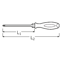 Крестовая отвертка DRALL+ PH 2 с  шестигранником, длина 100 мм STAHLWILLE, 46323002, 4632