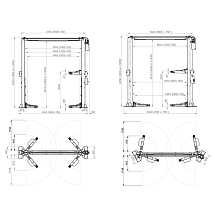 Подъемник двухстоечный электрогидравлический 5,5т RAL7016, BRIGHT, BETA 55