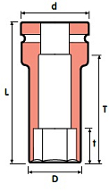 Ударная головка удлиненная 1 1/2" 50 мм, MOMENTO, 5-50L