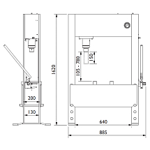 Пресс гидравлический 25т, AC Hydraulic, PJ25H