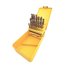 HSSСO набор сверл, Ø1-13 мм, шаг 0,5 мм, 25 шт.