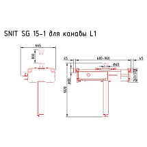 Домкрат канавный пневмогидравлический г/п 15 т, с одним цилиндром, для канавы L1, SNIT, SG15-1