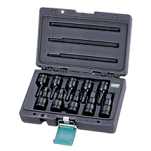 Набор торцевых ударных насадок HEX 1/2", 10 предметов, HONITON, H5-IBS40010H