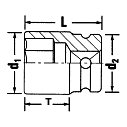 Головка ударная 1/2'', 22 мм, STAHLWILLE, 23010022, 50IMP