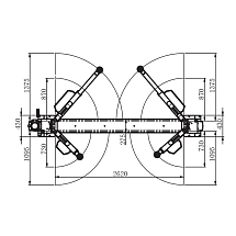 Подъемник двухстоечный электрогидравлический 4т RAL7040/7016, BRIGHT, ALPHA 40