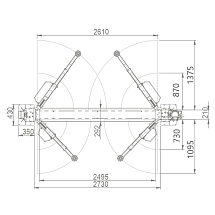 Подъемник двухстоечный электрогидравлический 4т RAL7040/7016, BRIGHT, ALPHA 40