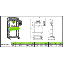 Пресс электрогидравлический напольный г/ п 100 т, SNIT, SEP-100EM