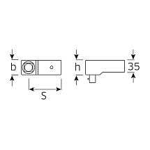 Сменный инструмент с жестким квадратом 3/4", STAHLWILLE, 58240080, 734/80
