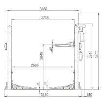 Подъемник двухстоечный электрогидравлический 4,5т, BRIGHT, ALPHA 45