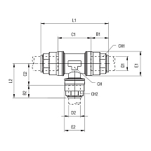 Тройник влагоотделитель 32-20 мм, AIGNEP, 90235 32-20
