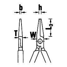 Плоскокруглогубцы для механика (игольчатые), длина 160 мм, STAHLWILLE, 6536 5 160, 6536