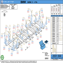 Комплект стапельных насадок для BMW SERIE 5 F10, CELETTE, LN.2551.500
