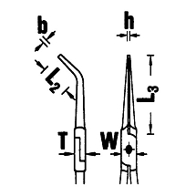 Плоскокруглогубцы для механика (игольчатые), длина 160 мм, STAHLWILLE, 6537 5 160, 6537
