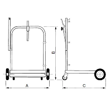 Тележка для бочек 180-220 кг и раздаточной катушки, RAASM, 80201