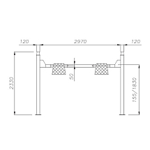 Подъёмник четырёхстоечный 5 т под сход-развал, APAC, 1526BL5