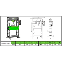 Пресс электрогидравлический напольный г/ п 100 т, SNIT, SEP-100EM
