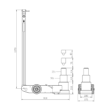 Домкрат подкатной пневмогидравлический, г/п 50/25т, SNIT, S50-2J